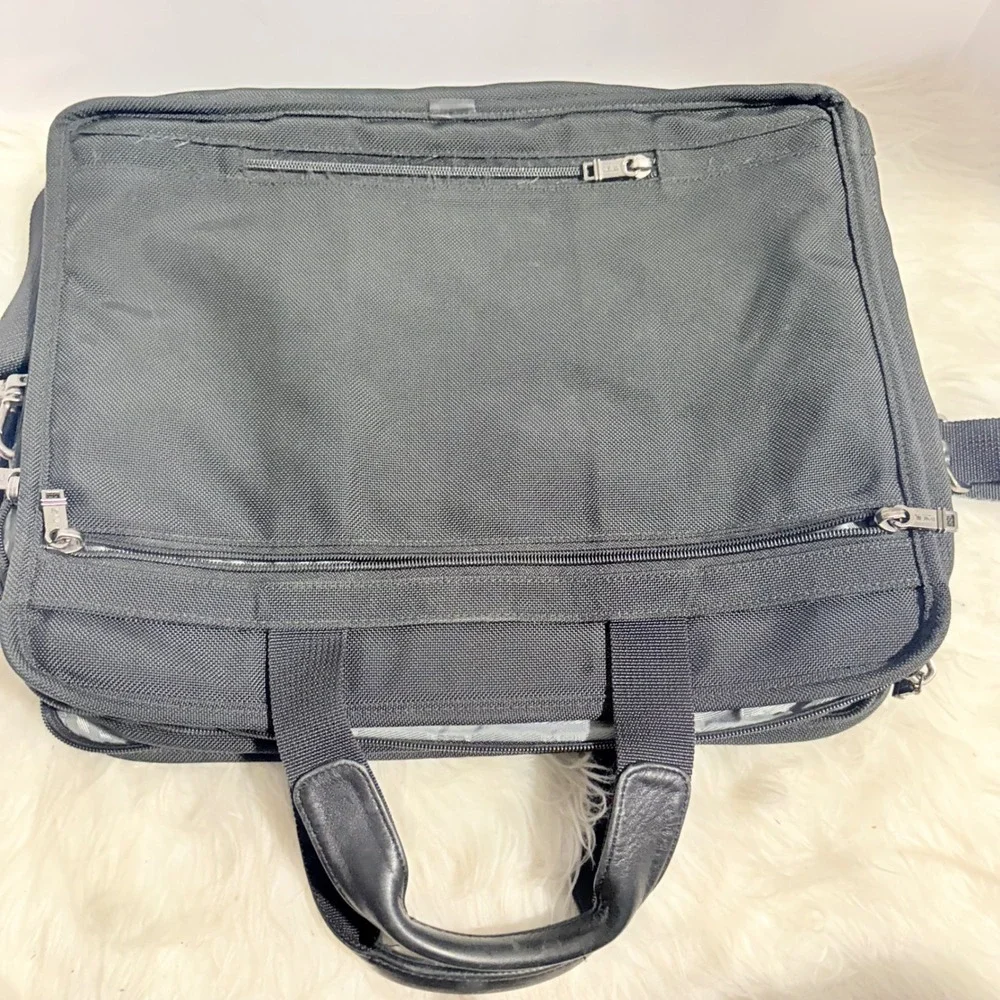 TUMI 26061D4 Alpha Expandable Organizer Laptop Briefcase Black Ballistic Nylon